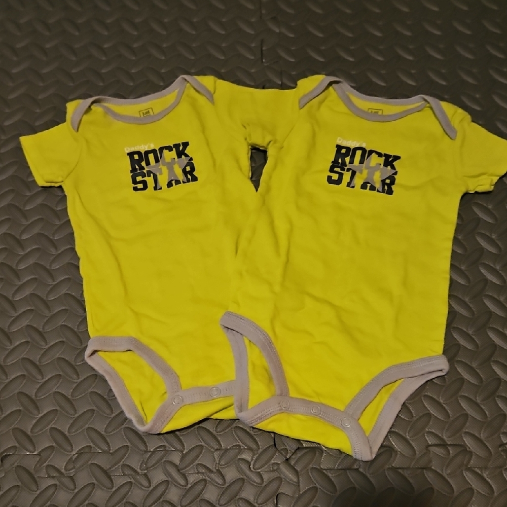 Twin Rockstar Baby Onesies